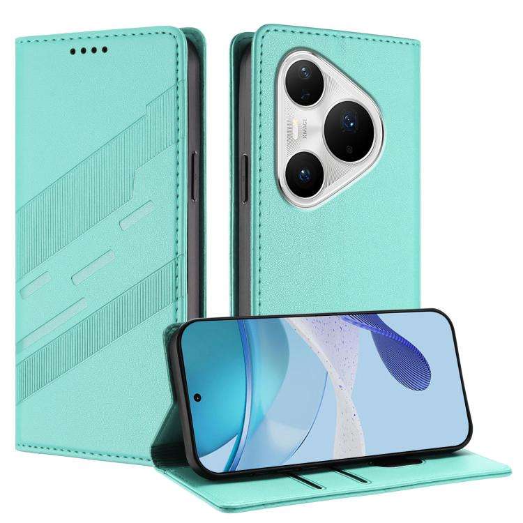 For Huawei Pura 80 Pro+ Embossed Multi-functional Wallet Retro Leather Phone Case(Mint Green)