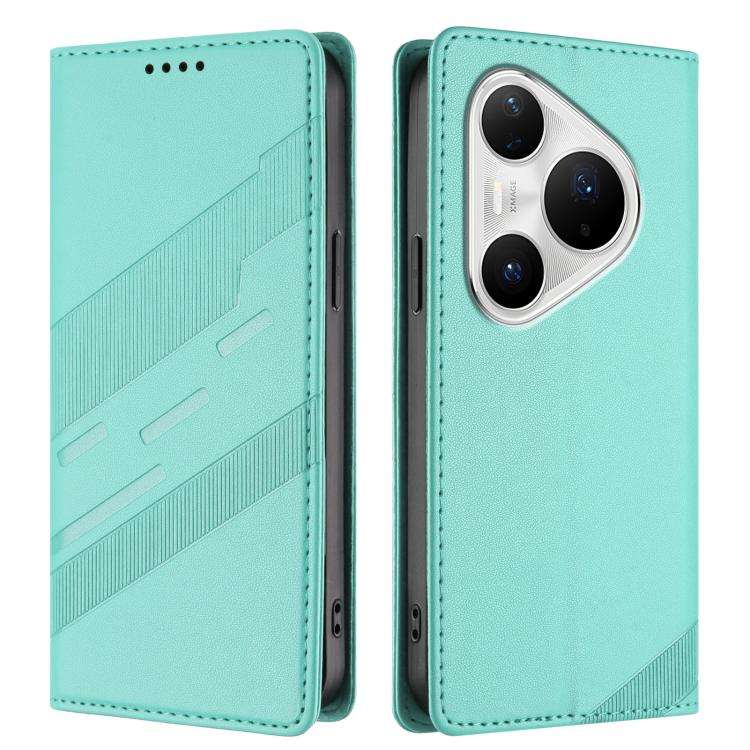 For Huawei Pura 80 Pro+ Embossed Multi-functional Wallet Retro Leather Phone Case(Mint Green)