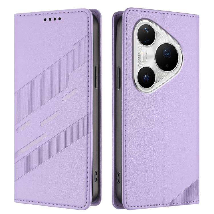 For Huawei Pura 80 Pro+ Embossed Multi-functional Wallet Retro Leather Phone Case(Light Purple)