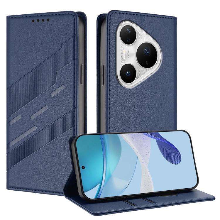 For Huawei Pura 80 Pro+ Embossed Multi-functional Wallet Retro Leather Phone Case(Dark Blue)