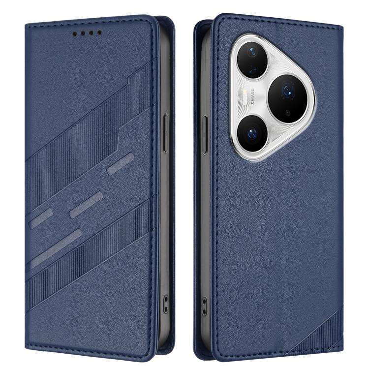 For Huawei Pura 80 Pro+ Embossed Multi-functional Wallet Retro Leather Phone Case(Dark Blue)