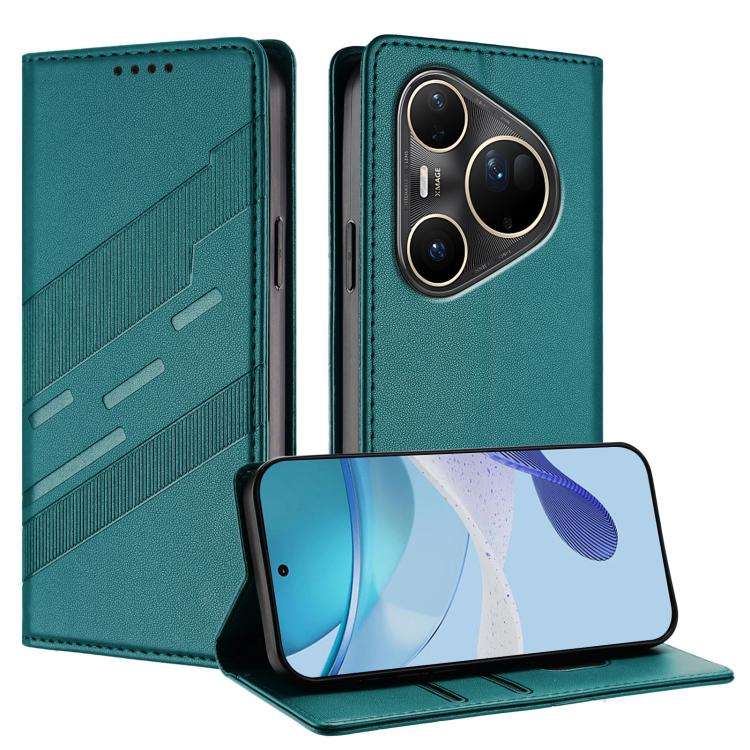 For Huawei Pura 80 Pro Ultra Embossed Multi-functional Wallet Retro Leather Phone Case(Dark Green)