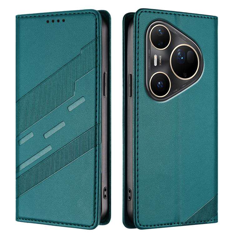 For Huawei Pura 80 Pro Ultra Embossed Multi-functional Wallet Retro Leather Phone Case(Dark Green)