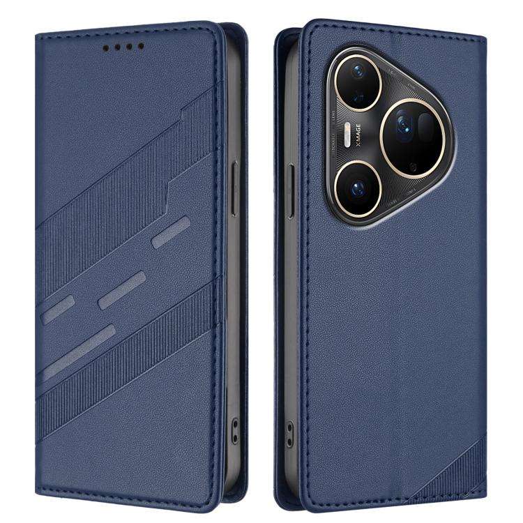 For Huawei Pura 80 Pro Ultra Embossed Multi-functional Wallet Retro Leather Phone Case(Dark Blue)