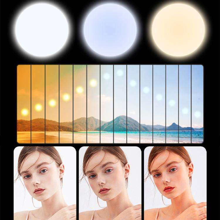 GZ-669 Full Color Round Portable Pocket Fill Light(Cold/Warm/White Light)