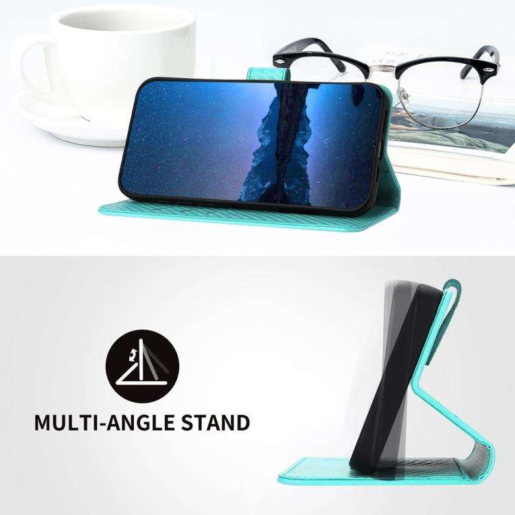 For TCL 60R 5G YX0070 Carbon Fiber Buckle Leather Phone Case with Lanyard(Light Blue)