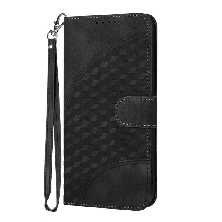 For TCL 60R 5G YX0060 Elephant Head Embossed Phone Leather Case with Lanyard(Black)