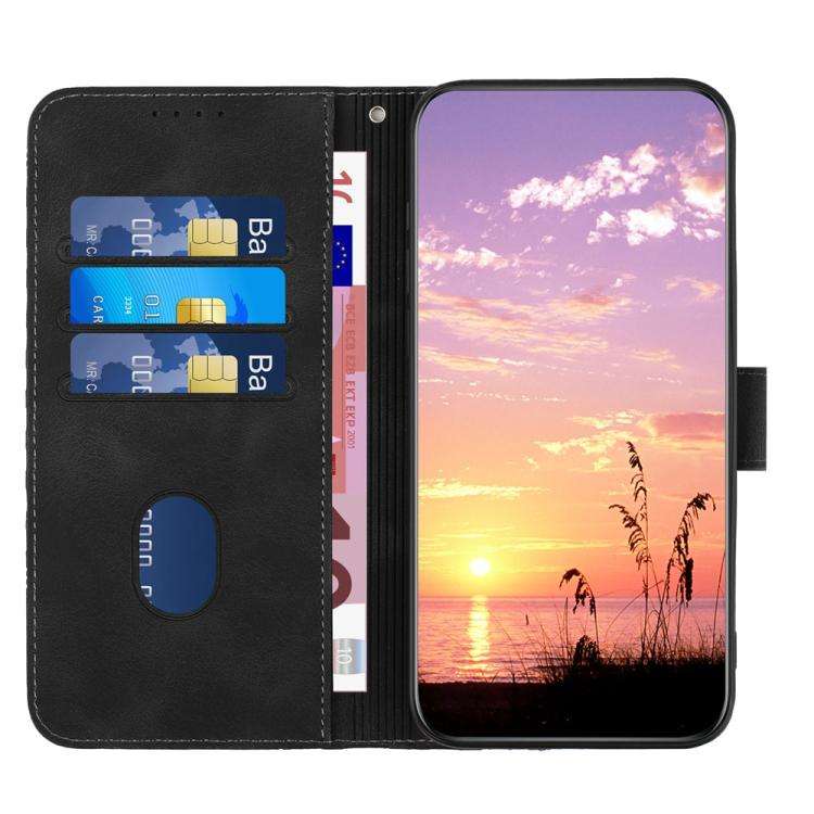 For TCL 60R 5G YX0060 Elephant Head Embossed Phone Leather Case with Lanyard(Black)
