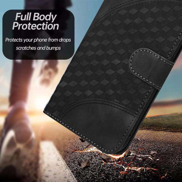 For TCL 60R 5G YX0060 Elephant Head Embossed Phone Leather Case with Lanyard(Black)