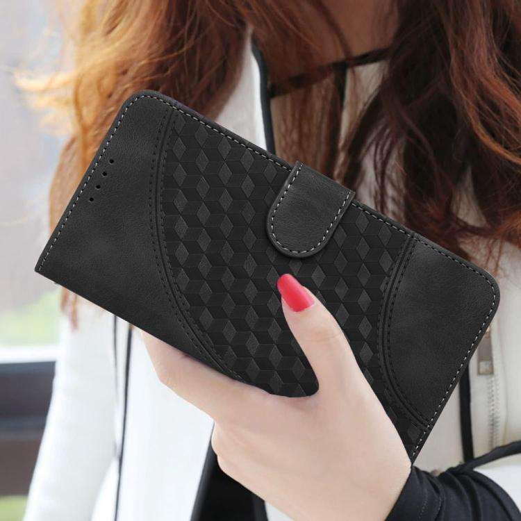 For TCL 60R 5G YX0060 Elephant Head Embossed Phone Leather Case with Lanyard(Black)