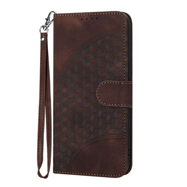For TCL 60R 5G YX0060 Elephant Head Embossed Phone Leather Case with Lanyard(Coffee)