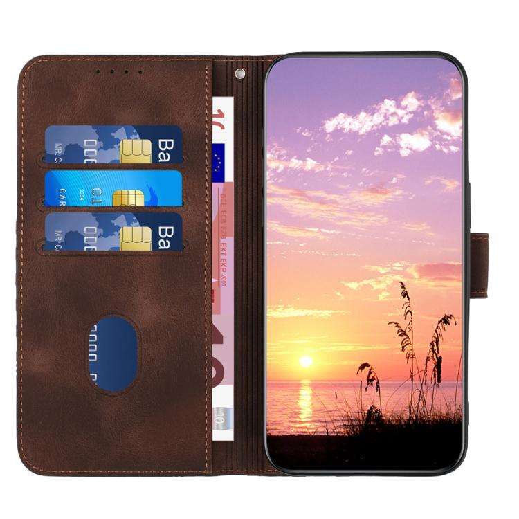 For TCL 60R 5G YX0060 Elephant Head Embossed Phone Leather Case with Lanyard(Coffee)