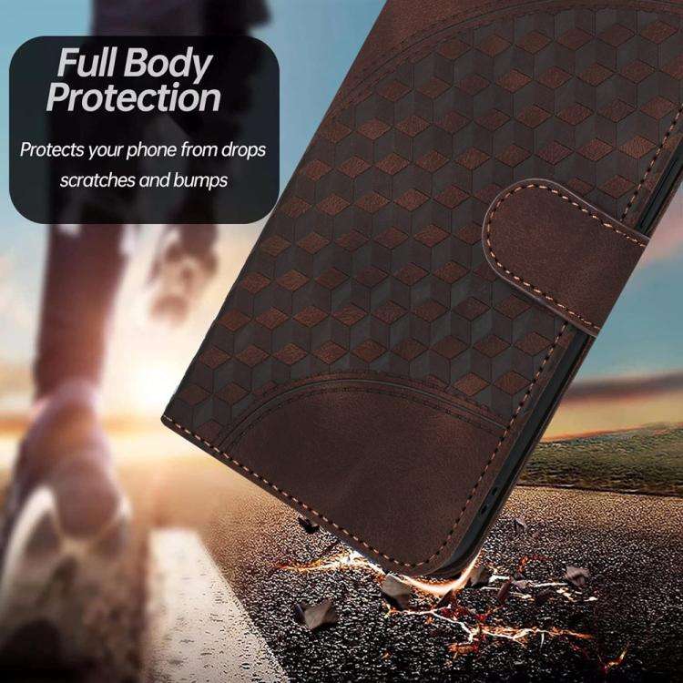 For TCL 60R 5G YX0060 Elephant Head Embossed Phone Leather Case with Lanyard(Coffee)