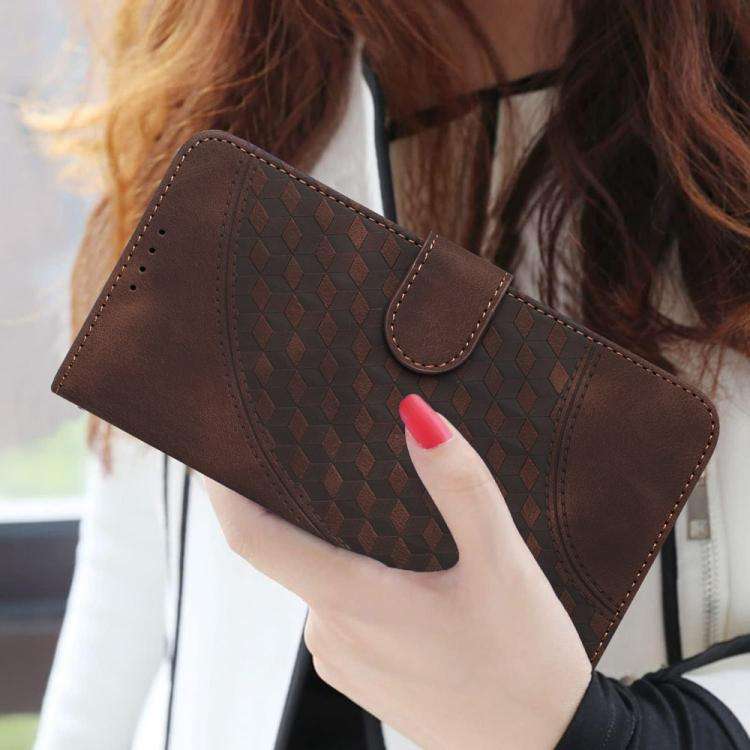 For TCL 60R 5G YX0060 Elephant Head Embossed Phone Leather Case with Lanyard(Coffee)