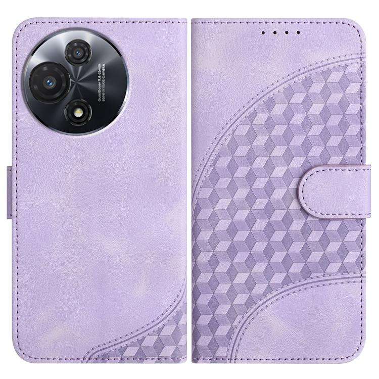 For TCL 60R 5G YX0060 Elephant Head Embossed Phone Leather Case with Lanyard(Light Purple)