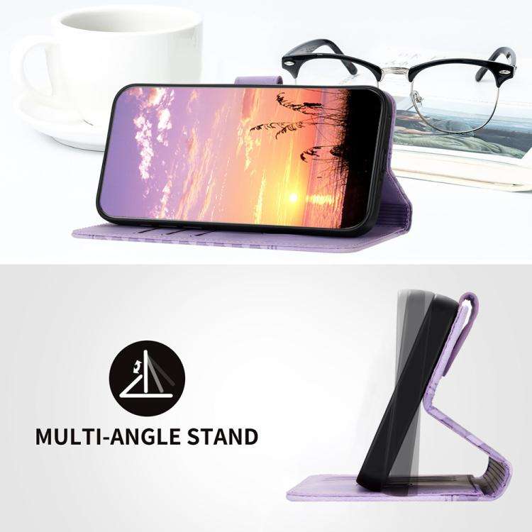For TCL 60R 5G YX0060 Elephant Head Embossed Phone Leather Case with Lanyard(Light Purple)