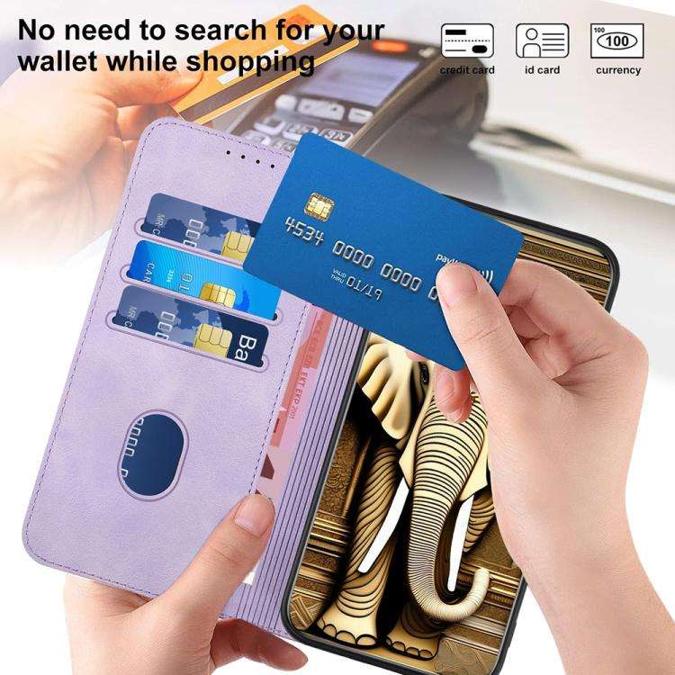 For TCL 60R 5G YX0060 Elephant Head Embossed Phone Leather Case with Lanyard(Light Purple)
