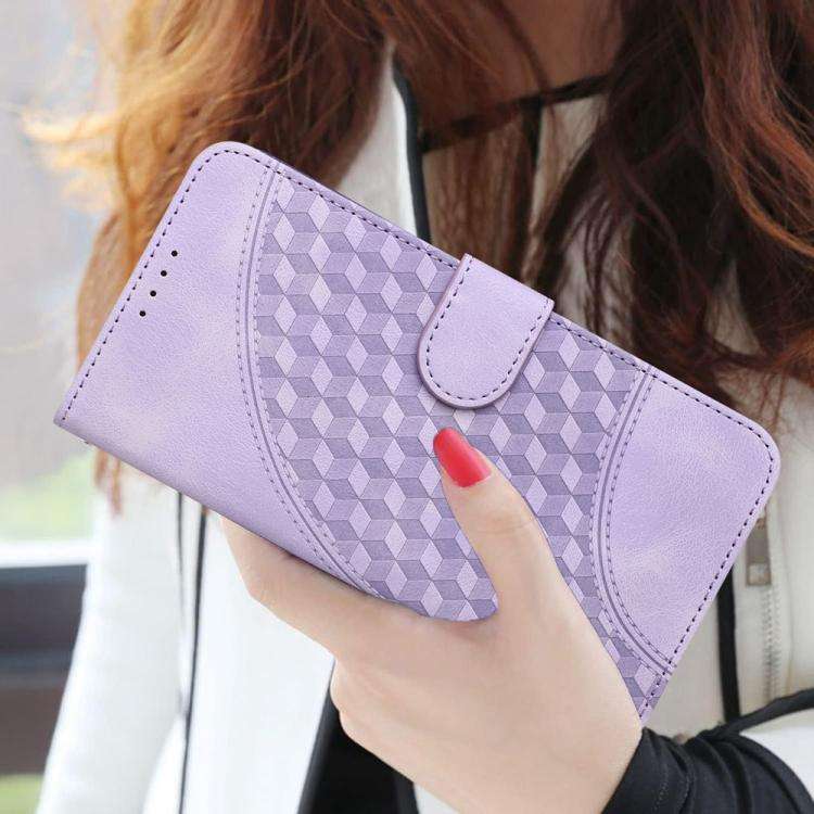 For TCL 60R 5G YX0060 Elephant Head Embossed Phone Leather Case with Lanyard(Light Purple)