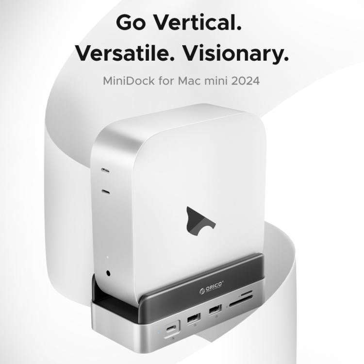 ORICO VSP10 Mini Dock Desktop Storage Expansion Multi-function Holder for Mac Mini 2024, Memory C...