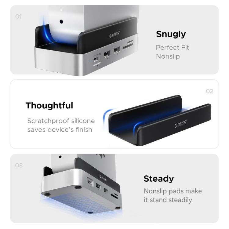 ORICO VSP10 Mini Dock Desktop Storage Expansion Multi-function Holder for Mac Mini 2024, Memory C...
