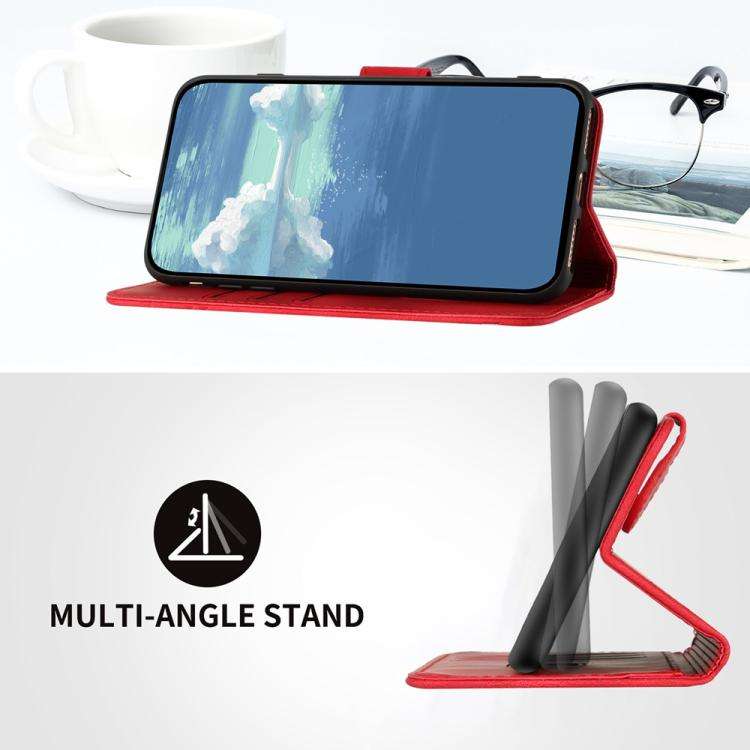 For ZTE Blade A35e 4G Line Pattern Skin Feel Leather Phone Case(Red)