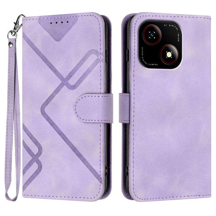 For ZTE Blade A35e 4G Line Pattern Skin Feel Leather Phone Case(Light Purple)
