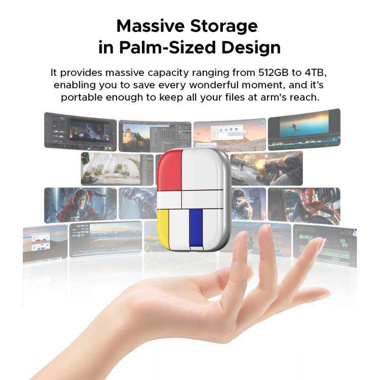 ORICO-H5 2.5 inch Mondrian-Inspired Portable Type-C External SSD, Memory:1TB