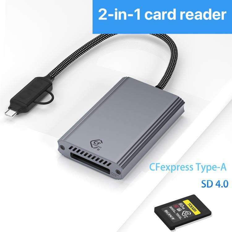 Type-C / USB to CFexpress Type-B Card Reader(Grey)
