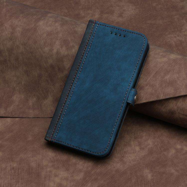 For TCL 60R 5G Side Buckle Double Fold Hand Strap Leather Phone Case(Royal Blue)