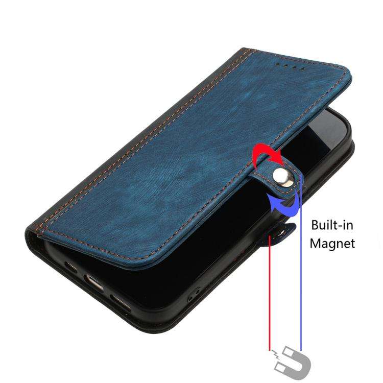 For TCL 60R 5G Side Buckle Double Fold Hand Strap Leather Phone Case(Royal Blue)