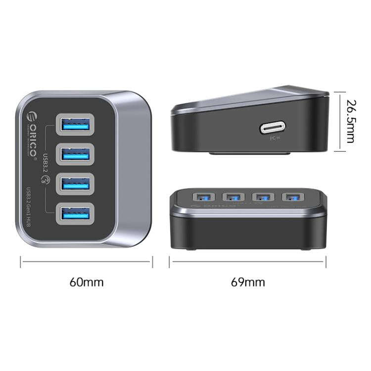 ORICO M3U3-4A 4 in 1 Type-C to USB 3.2 Docking Hub(Black)