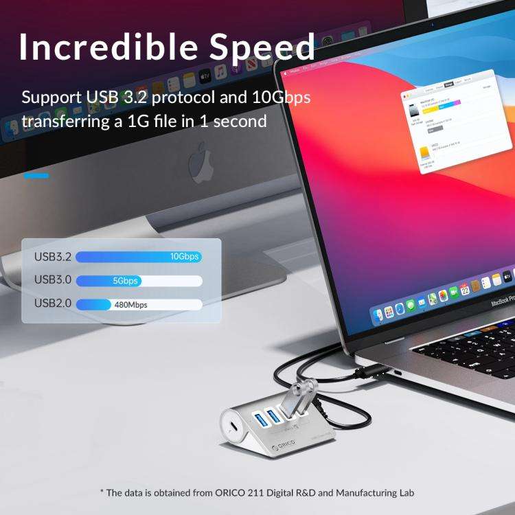 ORICO M3U7-G2 7 in 1 Type-C to USB 3.2 Docking Hub(Silver)