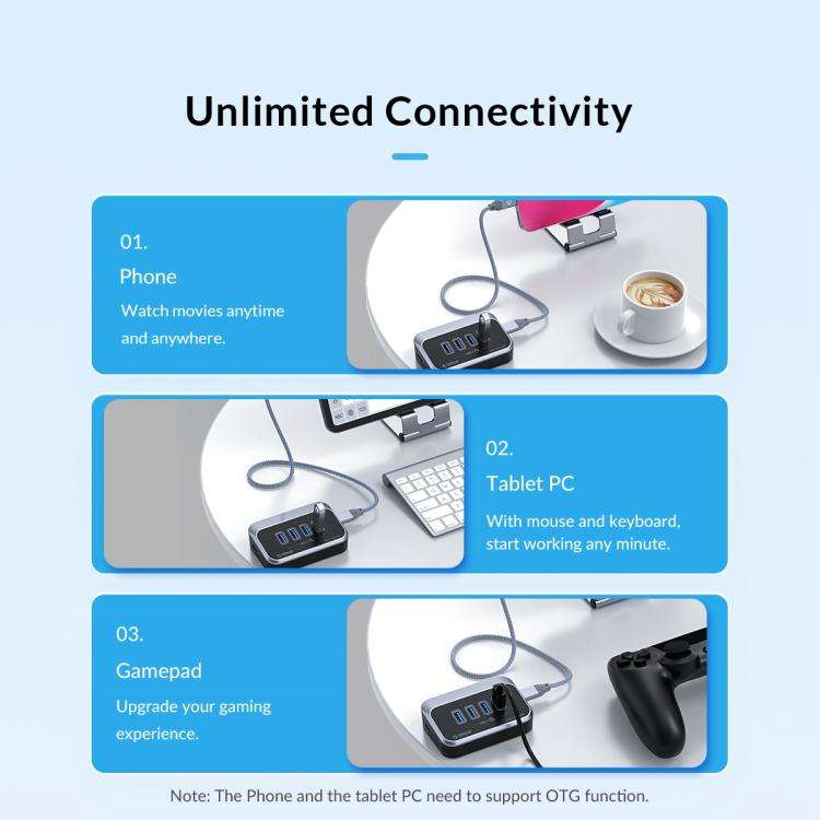 ORICO M32A2C-G2 4 in 1 Type-C to Dual Type-C and Dual USB3.2 Docking Hub(Black)