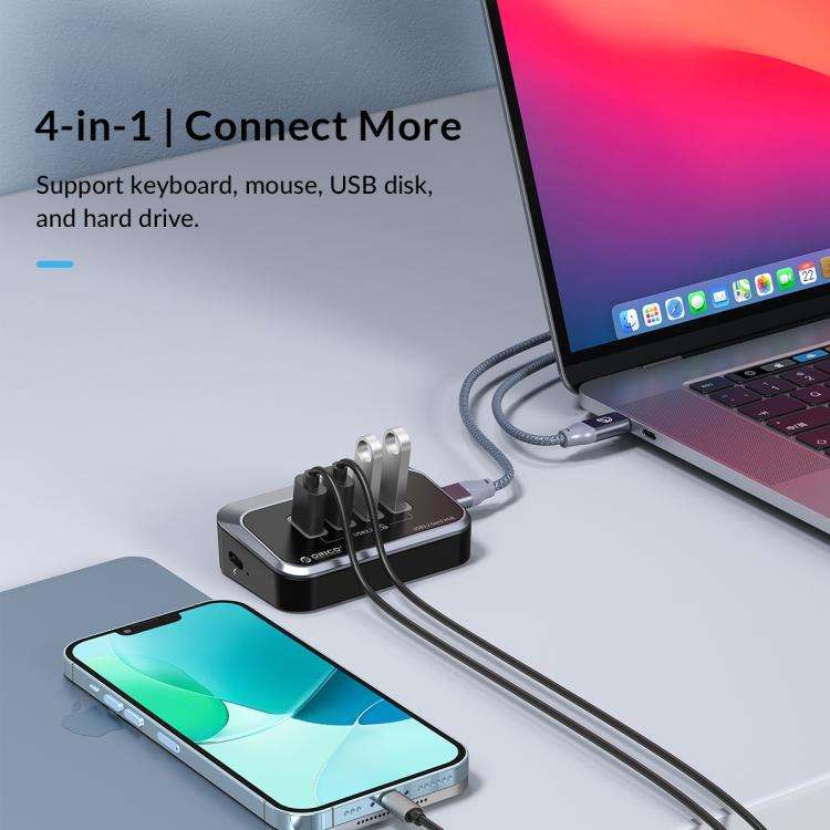 ORICO M32A2C-G2 4 in 1 Type-C to Dual Type-C and Dual USB3.2 Docking Hub(Black)