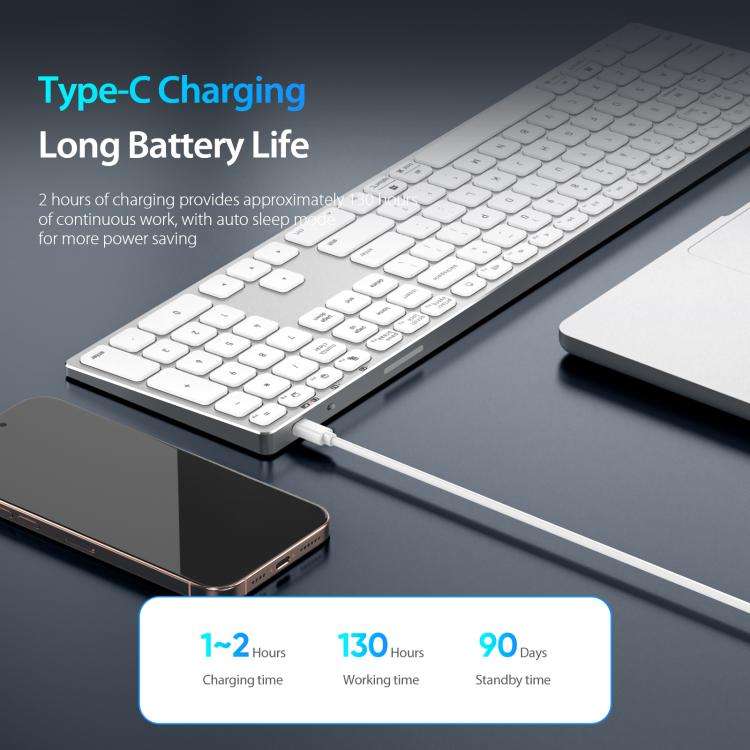 DUX DUCIS LK Series Portable Universal Wireless Keyboard(White)
