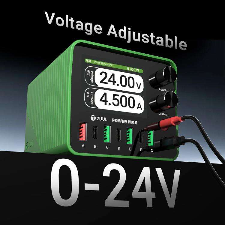 2UUL PC01 POWER MAX 200W Multi-Port Charger Adjustable Voltage Power Supply, Plug:EU Plug