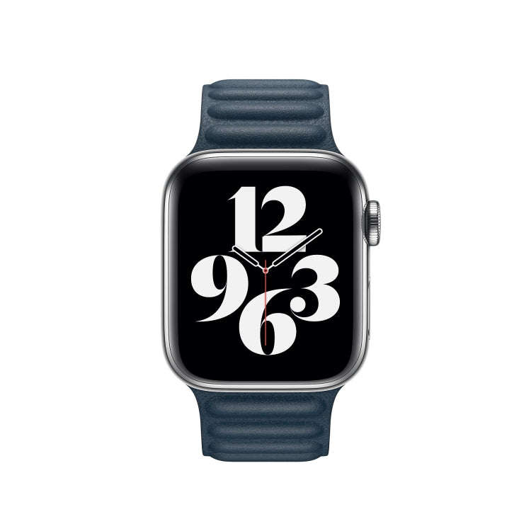 For Apple Watch Series 7 41mm / 6 & SE & 5 & 4 40mm / 3 & 2 & 1 38mm Leather Watch Band(Blue)