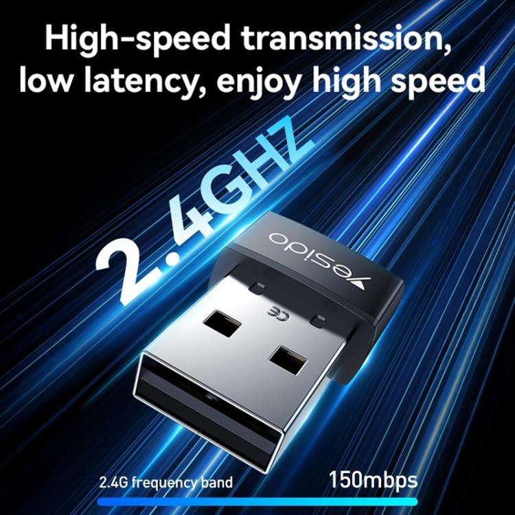 Yesido WP10 WiFi Wireless Dongle 150Mbps High Speed USB Wireless Adapter(Black)