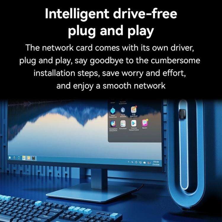 Yesido WP10 WiFi Wireless Dongle 150Mbps High Speed USB Wireless Adapter(Black)