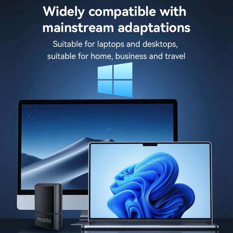 Yesido WP10 WiFi Wireless Dongle 150Mbps High Speed USB Wireless Adapter(Black)