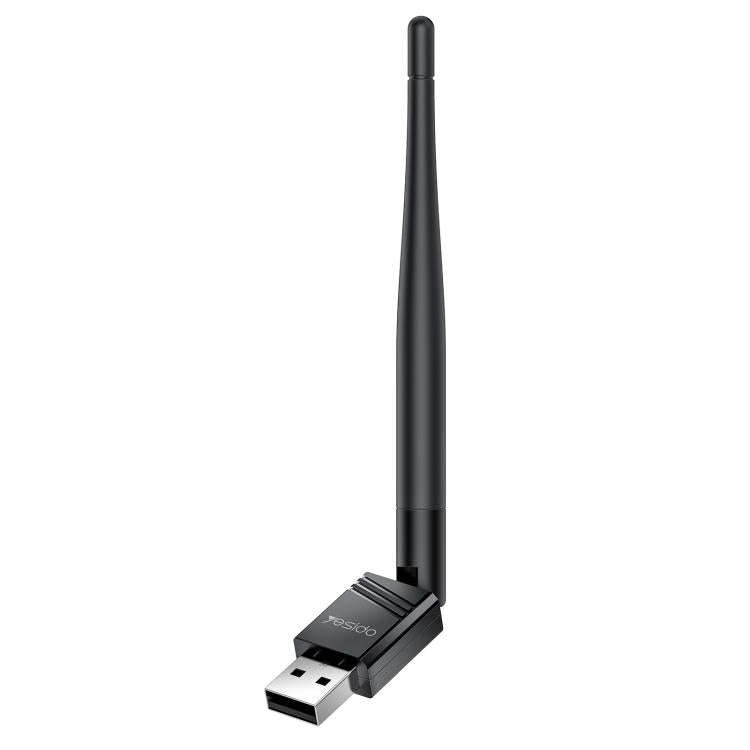 Yesido WP11 WiFi4 Wireless Dongle 150Mbps High Speed USB Adapter with External Antenna(Black)