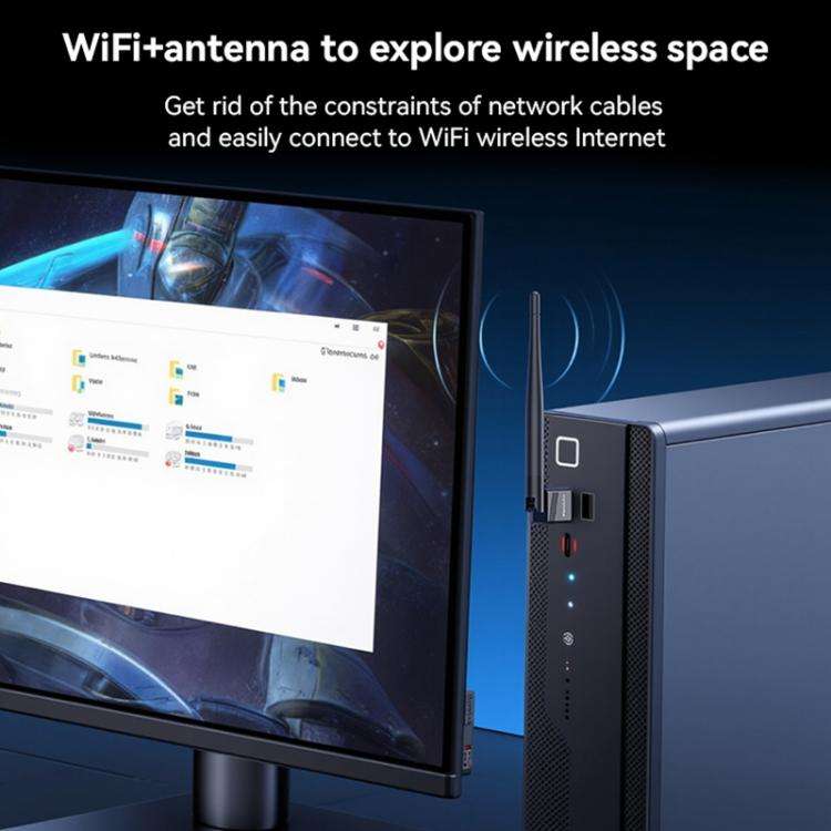 Yesido WP11 WiFi4 Wireless Dongle 150Mbps High Speed USB Adapter with External Antenna(Black)