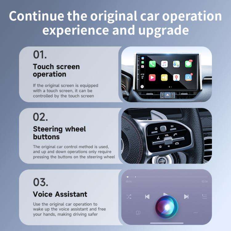 USB Wired to Wireless Car CarPlay Box Adapter, with Type-C Adapter(Black)