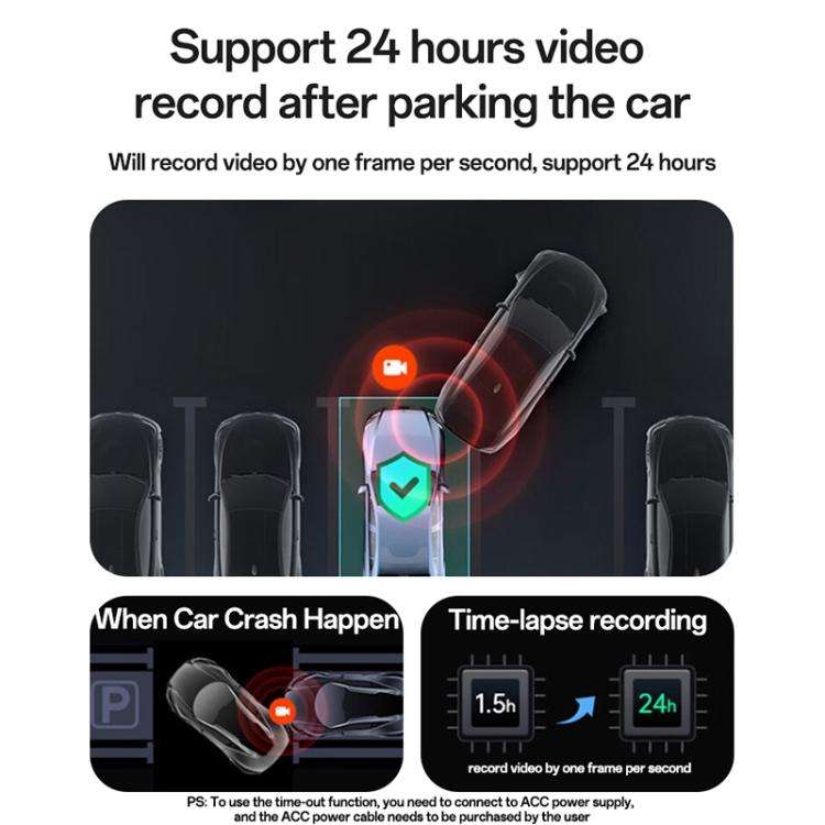 Yesido KM22 1K HD Dual Dash Camera Car Driving Recorder with 1.47 inch Screen(Black)