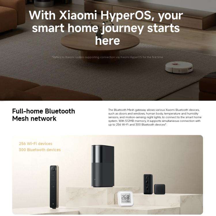 Xiaomi Whole Home Router BE3600 Pro WiFi 7 Bluetooth Mesh Gateway 2.5G Port Dual Band, US Plug(Grey)