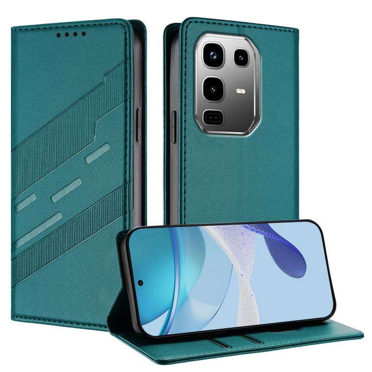 For Infinix Note 50 Pro+ 5G Embossed Multi-functional Wallet Retro Leather Phone Case(Dark Green)
