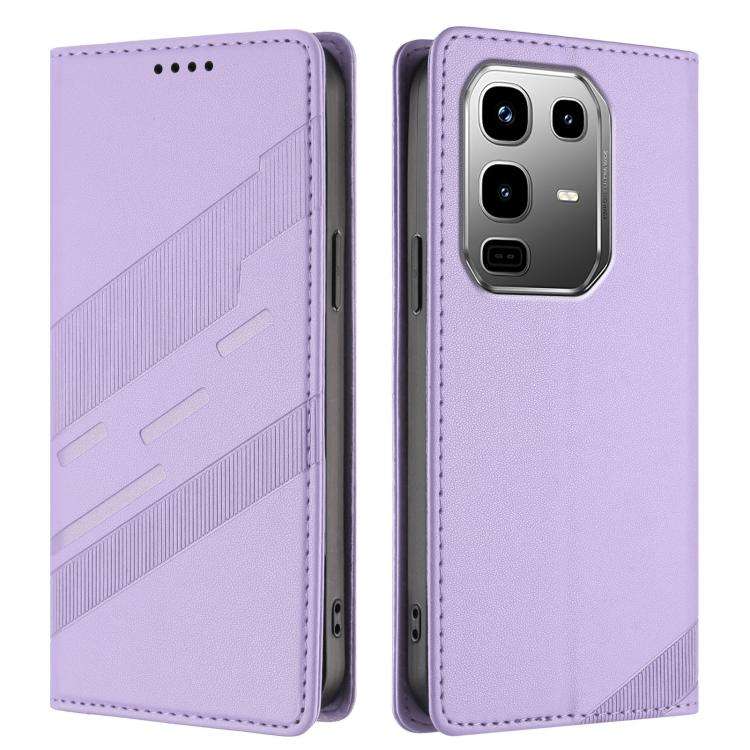 For Infinix Note 50 Pro+ 5G Embossed Multi-functional Wallet Retro Leather Phone Case(Light Purple)