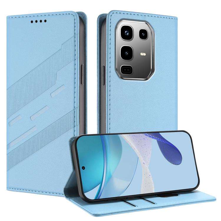 For Infinix Note 50 Pro+ 5G Embossed Multi-functional Wallet Retro Leather Phone Case(Light Blue)