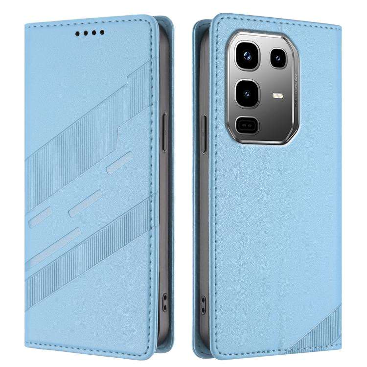 For Infinix Note 50 Pro+ 5G Embossed Multi-functional Wallet Retro Leather Phone Case(Light Blue)