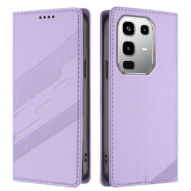 For Infinix Note 50 Pro 4G Embossed Multi-functional Wallet Retro Leather Phone Case(Light Purple)